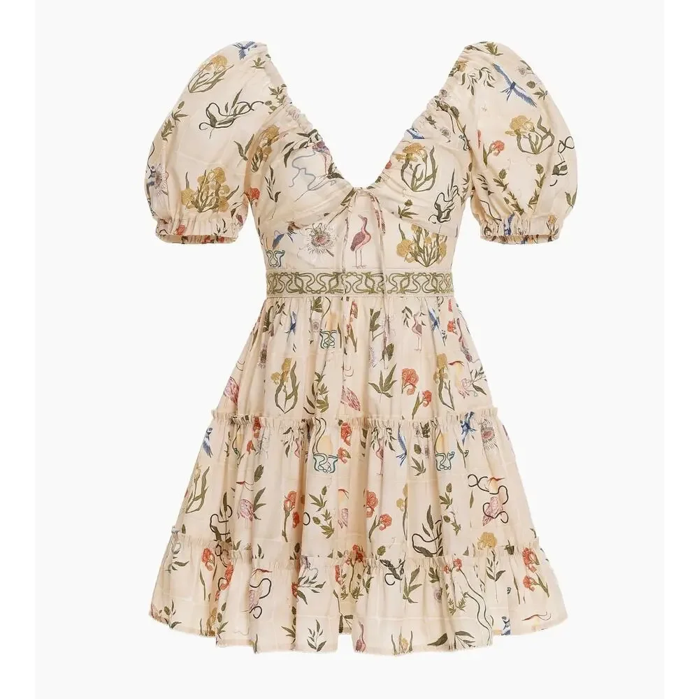Agua by Agua Bendita Manzanilla Paraiso XL Cotton Floral Mini Dress NWT $510 - Picture 8 of 16